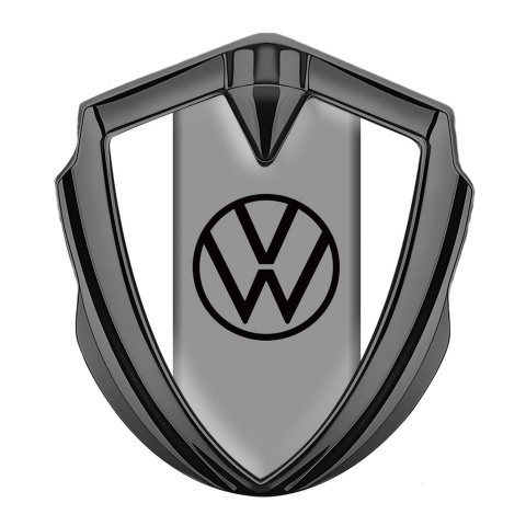 VW Emblem Ornament Graphite White Frame Grey Center Hub Design