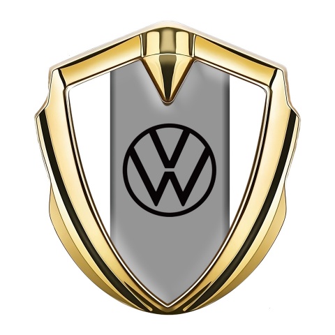 VW Emblem Ornament Gold White Frame Grey Center Hub Design