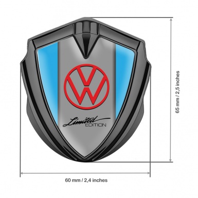 VW Bodyside Emblem Self Adhesive Graphite Blue Frame Limited Edition