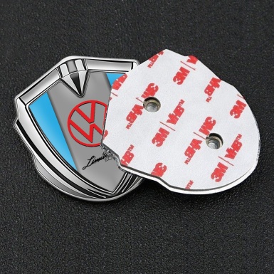 VW Bodyside Emblem Self Adhesive Silver Blue Frame Limited Edition