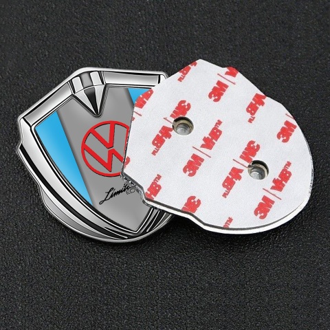 VW Bodyside Emblem Self Adhesive Silver Blue Frame Limited Edition