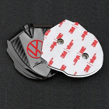 VW Metal Domed Emblem Graphite Black Carbon Frame Limited Edition