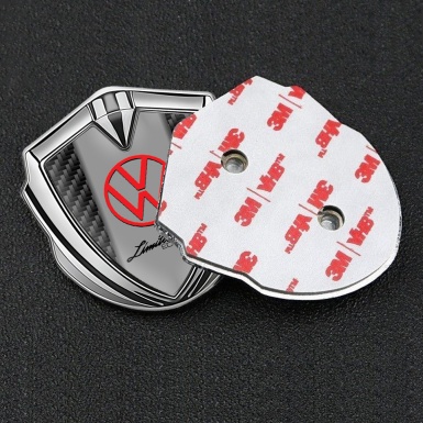 VW Metal Domed Emblem Silver Black Carbon Frame Limited Edition