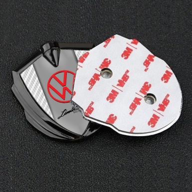 VW Emblem Badge Self Adhesive Graphite White Carbon Limited Edition