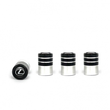 Lexus Valve Caps 4 pcs Black Silicone Sticker 3D Logo