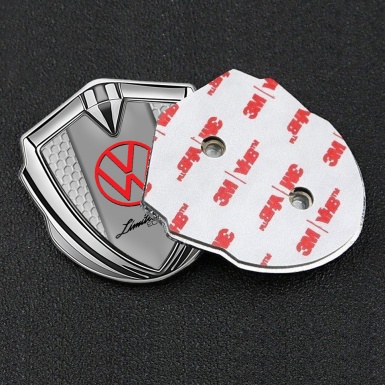 VW Emblem Fender Badge Silver Honeycomb Frame Limited Edition