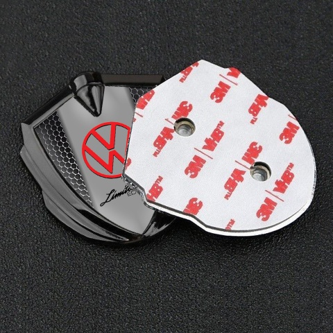 VW Emblem Self Adhesive Graphite Metal Texture Frame Limited Edition