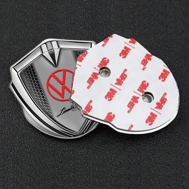 VW Emblem Self Adhesive Silver Metal Texture Frame Limited Edition