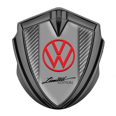 VW Metal Emblem Badge Graphite Light Carbon Frame Limited Edition