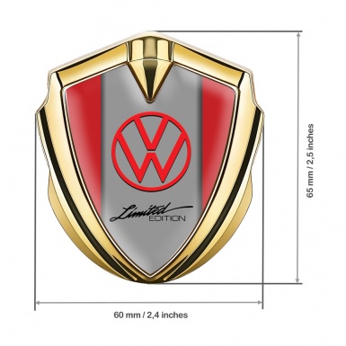 VW Emblem Ornament Gold Red Sides Limited Edition Design