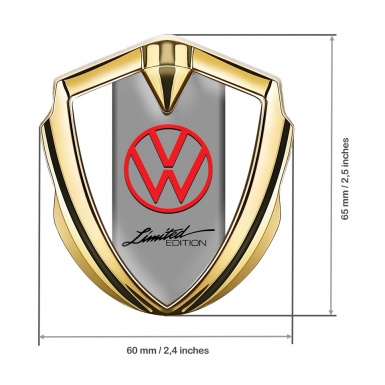 VW Bodyside Domed Emblem Gold White Sides Limited Edition Motif