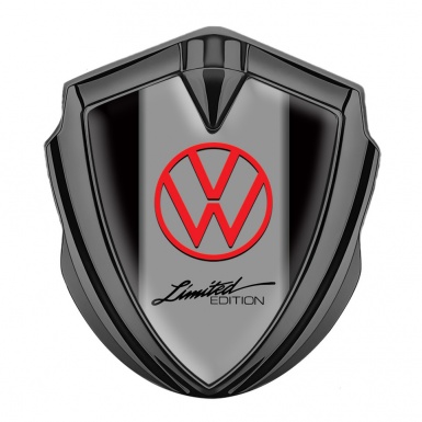VW Emblem Car Badge Graphite Black Frames Limited Edition Motif