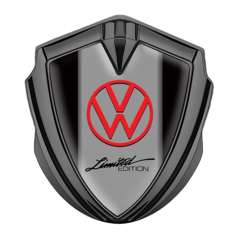 VW Emblem Car Badge Graphite Black Frames Limited Edition Motif