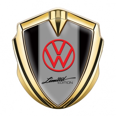 VW Emblem Car Badge Gold Black Frames Limited Edition Motif