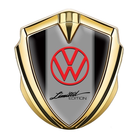 VW Emblem Car Badge Gold Black Frames Limited Edition Motif