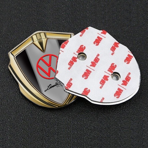VW Emblem Car Badge Gold Black Frames Limited Edition Motif