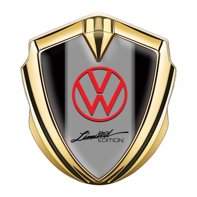 VW Emblem Car Badge Gold Black Frames Limited Edition Motif