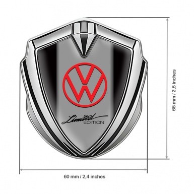 VW Emblem Car Badge Silver Black Frames Limited Edition Motif