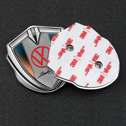VW Emblem Car Badge Silver Gradient Base Limited Edition Logo