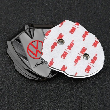 VW Emblem Badge Self Adhesive Graphite Brushed Panels Limited Edition