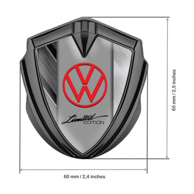 VW Emblem Badge Self Adhesive Graphite Brushed Panels Limited Edition