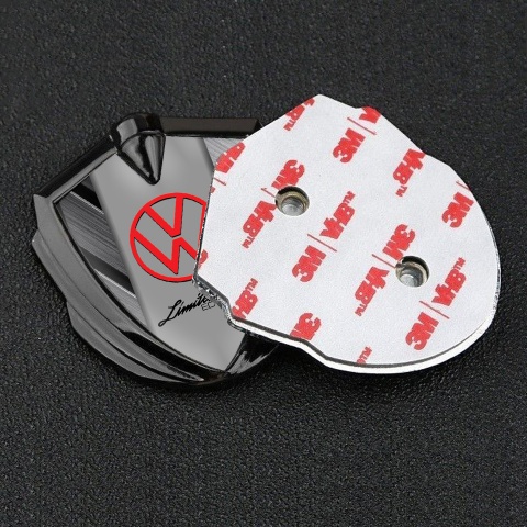 VW Emblem Badge Self Adhesive Graphite Brushed Panels Limited Edition