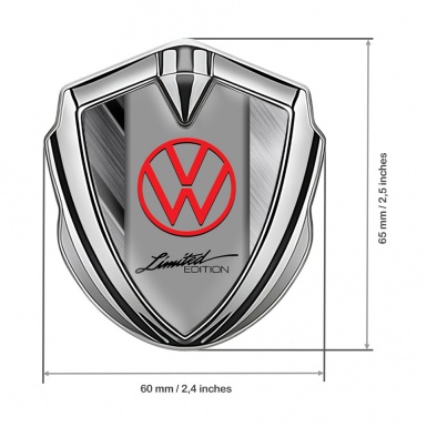 VW Emblem Badge Self Adhesive Silver Brushed Panels Limited Edition