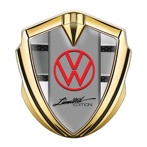 VW Emblem Fender Badge Gold Dark Hex Panels Limited Edition