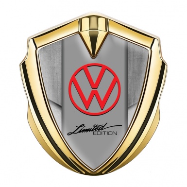 VW Fender Emblem Badge Gold Stone Texture Plates Limited Edition