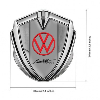 VW Fender Emblem Badge Silver Stone Texture Plates Limited Edition