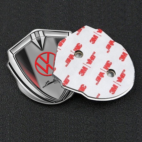 VW Emblem Trunk Badge Silver Red Fragments Limited Edition Logo