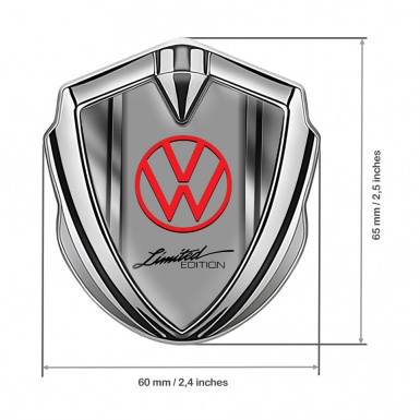 VW Domed Emblem silver Polished Metal Limited Edition Logo