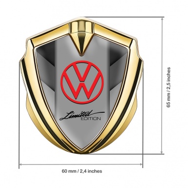 VW Bodyside Domed Emblem Gold Monochrome Plates Limited Edition