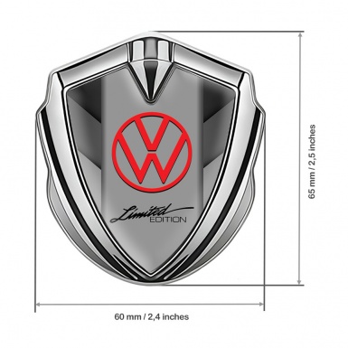 VW Bodyside Domed Emblem Silver Monochrome Plates Limited Edition