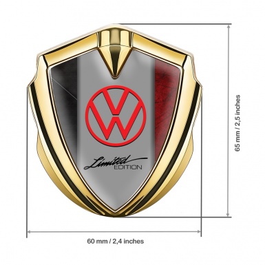 VW Emblem Car Badge Gold Dual Texture Limited Edition Logo