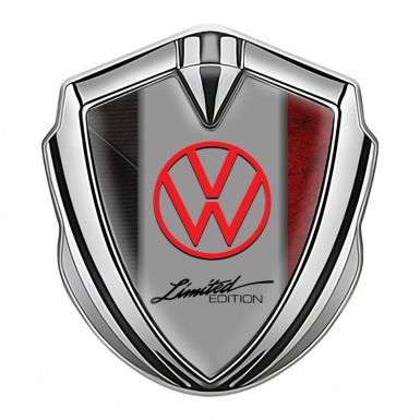 VW Emblem Car Badge Silver Dual Texture Limited Edition Logo