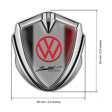 VW Emblem Car Badge Silver Dual Texture Limited Edition Logo