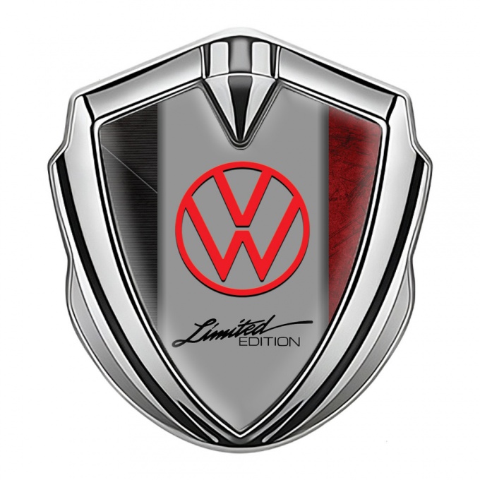 VW Emblem Car Badge Silver Dual Texture Limited Edition Logo