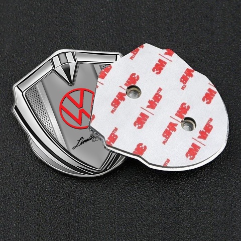 VW Badge Self Adhesive Silver Light Grate Limited Edition Logo