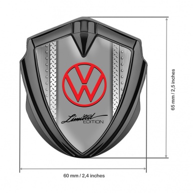 VW Emblem Badge Self Adhesive Graphite Metal Ornament Limited Edition