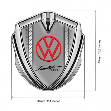 VW Emblem Badge Self Adhesive Silver Metal Ornament Limited Edition