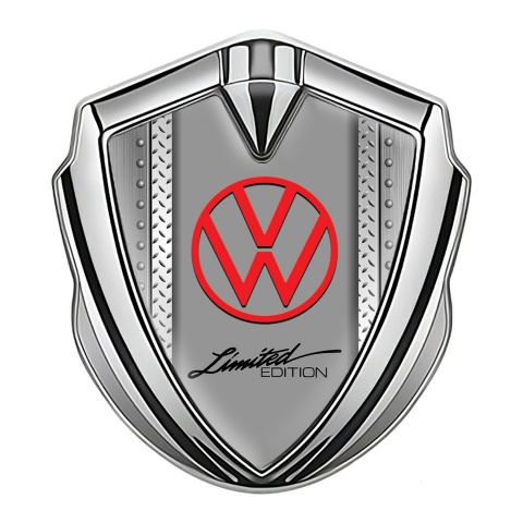 VW Emblem Badge Self Adhesive Silver Metal Ornament Limited Edition