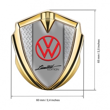 VW Emblem Fender Badge Gold Light Treadplate Limited Edition
