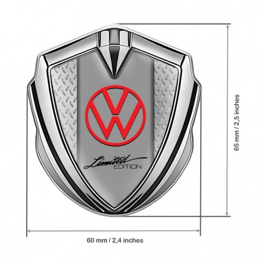 VW Emblem Fender Badge Silver Light Treadplate Limited Edition