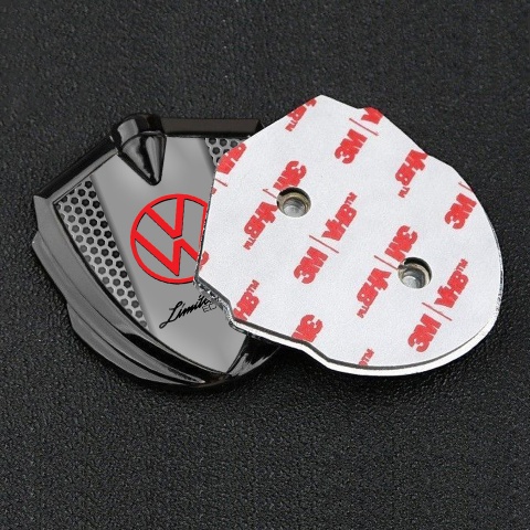 VW Metal Emblem Self Adhesive Graphite Grey Hexagon Limited Edition