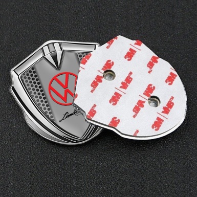VW Metal Emblem Self Adhesive Silver Grey Hexagon Limited Edition