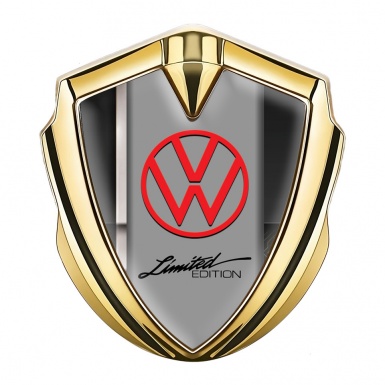 VW Fender Emblem Badge Gold White Sport Stripe Limited Edition