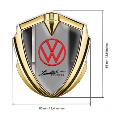 VW Fender Emblem Badge Gold White Sport Stripe Limited Edition