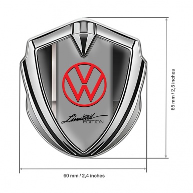 VW Fender Emblem Badge Silver White Sport Stripe Limited Edition