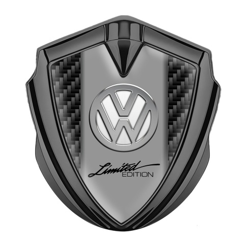 VW Metal Emblem Badge Graphite Black Carbon Chrome Limited Edition